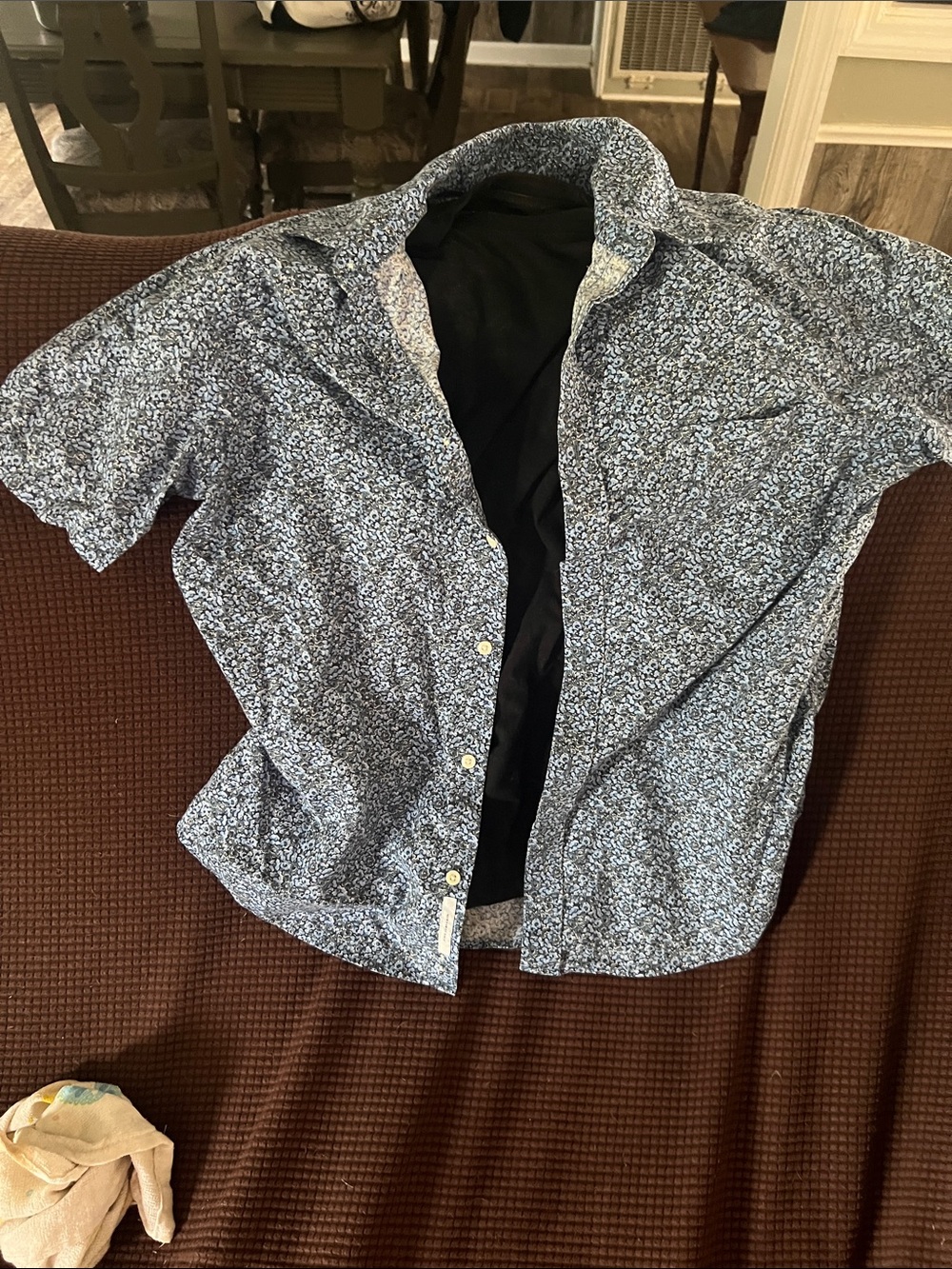 Goodfellow & Co Blue Floral Short-Sleeve Shirt